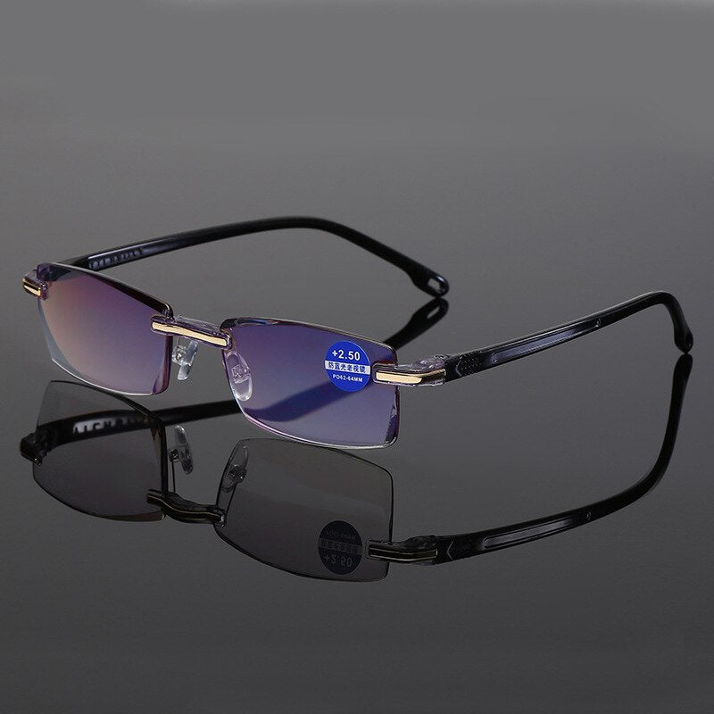 Shatar Anti Blue Light Ultra Light Diamond Trimming Reading Glasses For Men Women Comfortable Anti Fatigue Prescription Glasses