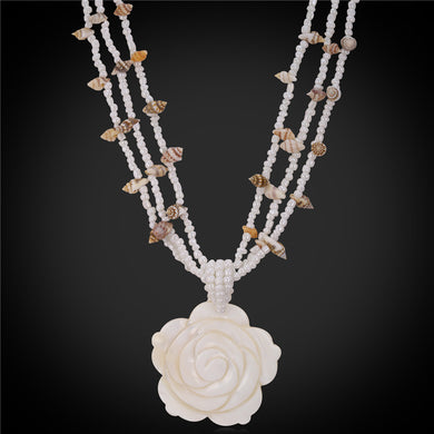 Shell Necklace For Women White Flower Jewelry Party Gift 2016 Fashion European American Style Natural Shell Maxi Necklace N1716