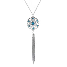 Carica l&#39;immagine nel visualizzatore di Gallery, Boho Bead Flower Necklaces Fashion Hollow Net Tassel Long Pendant Dangle Necklace For Women Jewellry