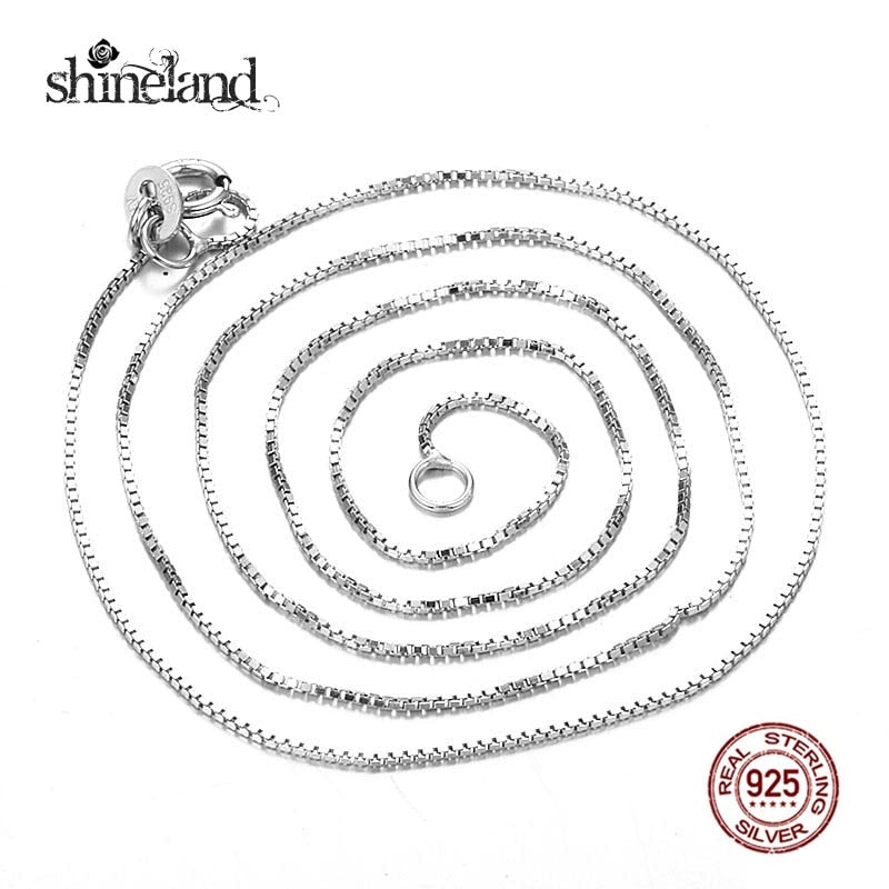Elegant Box Chain 925 Sterling Silver Necklace Chains Women Men Floating Locket Necklace Charm Jewelry Kolye Collares
