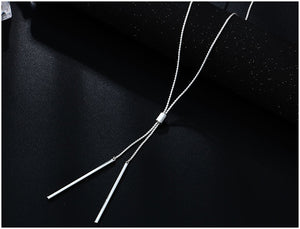 Women Accessories Hot Fashion Gold-color Metal Chain Collier Long Strip Pendants Gifts Lady Charm Necklaces Jewelry