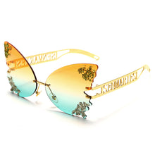 Load image into Gallery viewer, Shiny Crystal Butterfly Sunglasses Women  Metal Frame Sun Glasses Ladies Rhinestone Punk Rimless Eyeglasses UV400