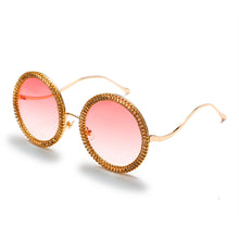 Load image into Gallery viewer, Shiny Crystal Round Sunglasses Women  Brand Designer Sun Glasses Zircon Diamond Female Eyewear Vintage Eyewear Men Shades