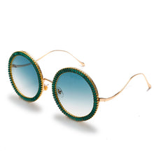 Load image into Gallery viewer, Shiny Crystal Round Sunglasses Women  Brand Designer Sun Glasses Zircon Diamond Female Eyewear Vintage Eyewear Men Shades