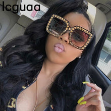 Load image into Gallery viewer, Shiny Square Rhinestone Sunglasses For Women Mens 2023  Desinger Oversized Crystal Shades Bling Sunglasses Women