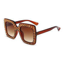 Load image into Gallery viewer, Shiny Square Rhinestone Sunglasses For Women Mens 2023  Desinger Oversized Crystal Shades Bling Sunglasses Women