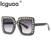 Load image into Gallery viewer, Shiny Square Rhinestone Sunglasses For Women Mens 2023  Desinger Oversized Crystal Shades Bling Sunglasses Women
