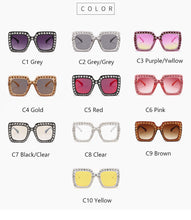 Load image into Gallery viewer, Shiny Square Rhinestone Sunglasses For Women Mens 2023  Desinger Oversized Crystal Shades Bling Sunglasses Women