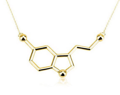 10pcs-Lovers' Tiny Accessories Serotonin Molecule Pendant Necklace Science Charm Chemistry Personalized Graduation Gifts