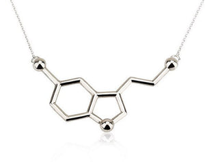 10pcs-Lovers' Tiny Accessories Serotonin Molecule Pendant Necklace Science Charm Chemistry Personalized Graduation Gifts