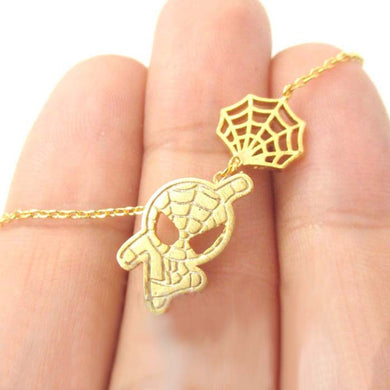 1pc--Spider-Man Homecoming Themed Necklace Spiderman and Spider Web Shaped Charming Design Handmade Statement Jewelry