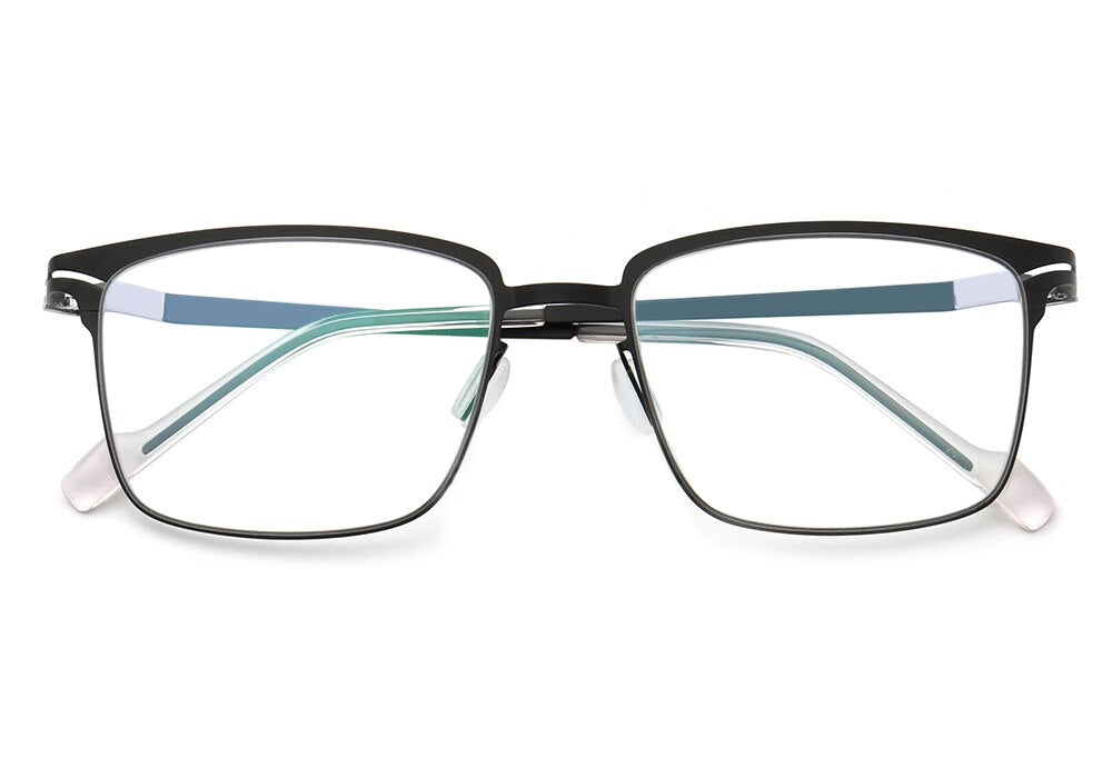 Silicone Alloy Glasses Frame Men Square Optical Prescription Eyeglasses 2023 ULTEM Metal Myopia Glasses Frame Eyewear