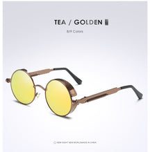 Load image into Gallery viewer, Silver Black Metal Polarized Sunglasses Gothic Steampunk Sunglasses Mens Womens Retro Vintage Shield Eyewear Shades 2023