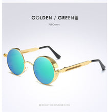 Load image into Gallery viewer, Silver Black Metal Polarized Sunglasses Gothic Steampunk Sunglasses Mens Womens Retro Vintage Shield Eyewear Shades 2023