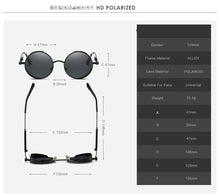 Load image into Gallery viewer, Silver Black Metal Polarized Sunglasses Gothic Steampunk Sunglasses Mens Womens Retro Vintage Shield Eyewear Shades 2023