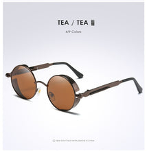 Load image into Gallery viewer, Silver Black Metal Polarized Sunglasses Gothic Steampunk Sunglasses Mens Womens Retro Vintage Shield Eyewear Shades 2023