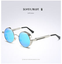 Load image into Gallery viewer, Silver Black Metal Polarized Sunglasses Gothic Steampunk Sunglasses Mens Womens Retro Vintage Shield Eyewear Shades 2023