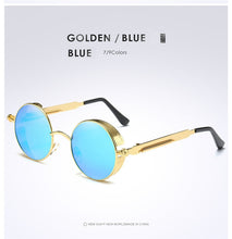 Load image into Gallery viewer, Silver Black Metal Polarized Sunglasses Gothic Steampunk Sunglasses Mens Womens Retro Vintage Shield Eyewear Shades 2023