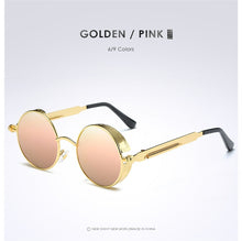 Load image into Gallery viewer, Silver Black Metal Polarized Sunglasses Gothic Steampunk Sunglasses Mens Womens Retro Vintage Shield Eyewear Shades 2023