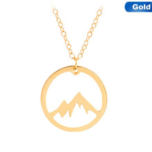 Load image into Gallery viewer, Silver Gold Color Mountain Pendant Necklace Charm Jewelry Gift Creative Personality Hollow Pendant Necklace