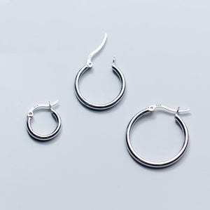Silver Hoop Earrings 100% 925 Sterling Silver Hoop Earrings Silver Jewelry