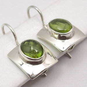 Silver PERIDOT EXCLUSIVE NEW Dangle Earrings 2.5CM