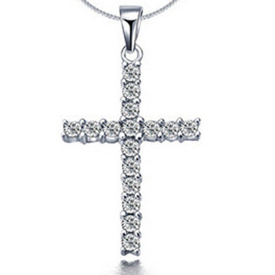 Silver Plated Necklace Silver Jewelry Cross Pendant /Fransua Bqoakhva X307