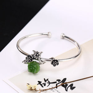 Silver S925 Pure Silver Natural Jasmine Rose Rose Plum Blossom Lady Opens High Grade Thai Silver Bracelet Wholesale