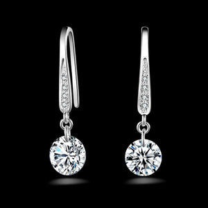 Silver boucles Crystal Drop Plated Dangle Jewelry Earring Wedding Sexy Ladies Earrings Accessories d'oreilles Women Fashion