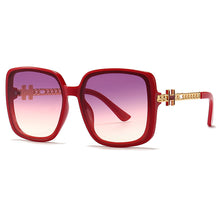 Load image into Gallery viewer, Simple Big Frame Square Sunglasses Women Retro Photochromic Mirror Sun Glasses Ladies Brand Design Chain Eyewear UV400