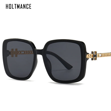 Simple Big Frame Square Sunglasses Women Retro Photochromic Mirror Sun Glasses Ladies Brand Design Chain Eyewear UV400
