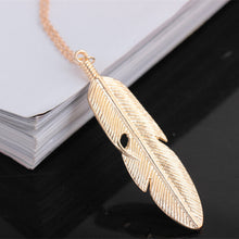 Load image into Gallery viewer, Simple Classic pendant Necklace Feather Necklace Long Sweater Chain Statement Jewelry choker Necklace for Women leaf Chocker