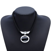 Load image into Gallery viewer, Simple Elegant Black Clavicle Necklace Designs Sweater Chain Large Crystal Pendant Choker Necklaces Women Jewelry Duftgold