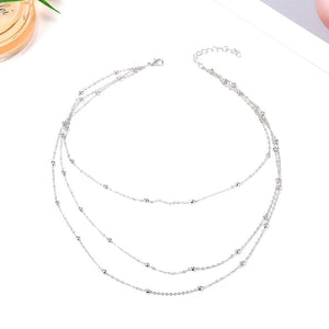 Simple Fashion 3-layers Gold Choker Necklace For Women Geometric Female Chain Necklaces Ladies Multilayer Party Jewelry Gifts