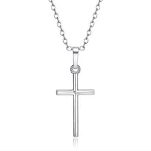 Carica l&#39;immagine nel visualizzatore di Gallery, Collana a catena croce semplice moda per donne uomini signore di lusso gioielli in oro collane con ciondolo crocifisso ornamento cristiano regali 