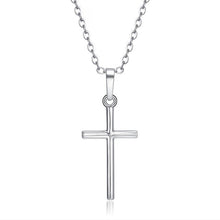 Carica l&#39;immagine nel visualizzatore di Gallery, Collana a catena croce semplice moda per donne uomini signore di lusso gioielli in oro collane con ciondolo crocifisso ornamento cristiano regali 