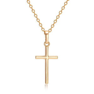 Collana a catena croce semplice moda per donne uomini signore di lusso gioielli in oro collane con ciondolo crocifisso ornamento cristiano regali 