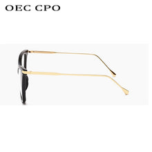 Carica l&#39;immagine nel visualizzatore di Gallery, Simple Retro Cat Eye Clear Glasses Women Brand Man Blue-ray Optical Eyewear Frame nerd optical frames clear Glasses O332