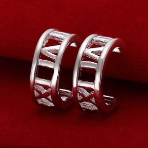 Simple Fashion Style Silver plated Fashion Roman Earrings Jewellery mens 2014,Wholesale&hot sell, SMTE046