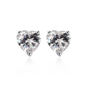 Simple Fashion Style Silver plated Heart With Stone Earrings Jewellery mens 2014,Wholesale&hot sell, SMTE087