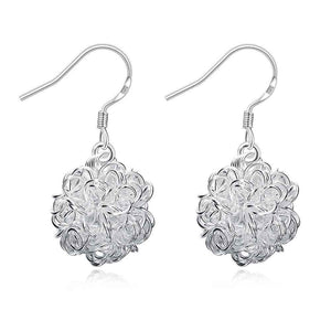 Simple Fashion Style Silver plated Tennis Ball Earrings Jewellery mens 2014,Wholesale&hot sell, SMTE076