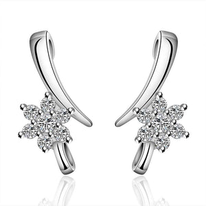 Simple Fashion Style Silver plated flower stud Earrings Jewellery mens 2016,Wholesale&hot sell, SMTE586