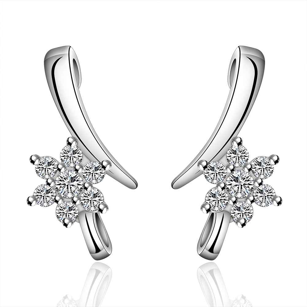 Simple Fashion Style Silver plated flower stud Earrings Jewellery mens 2016,Wholesale&hot sell, SMTE586