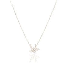 Load image into Gallery viewer, Simple Paper Crane Necklace Women Origami Pigeon Pendant Clavicle Chain Statement Choker Necklaces Happy Future Gift Card