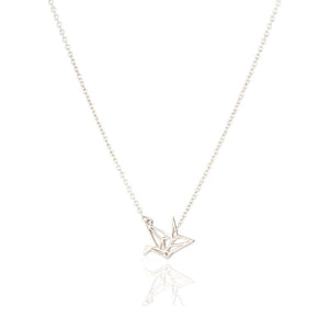 Simple Paper Crane Necklace Women Origami Pigeon Pendant Clavicle Chain Statement Choker Necklaces Happy Future Gift Card