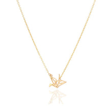 Load image into Gallery viewer, Simple Paper Crane Necklace Women Origami Pigeon Pendant Clavicle Chain Statement Choker Necklaces Happy Future Gift Card