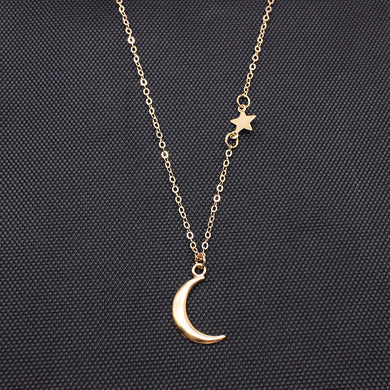 Simple Star Moon Pendant Necklace For Women Statement Necklaces Jewelry choker collana Kolye Bijoux Collares Mujer Collier Femme