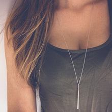 Load image into Gallery viewer, Simple long Stick Pendant Necklaces metal long Chain strip choker collana Kolye Bijoux Collares Mujer gargantilha Collier Femme