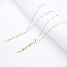 Load image into Gallery viewer, Simple long Stick Pendant Necklaces metal long Chain strip choker collana Kolye Bijoux Collares Mujer gargantilha Collier Femme