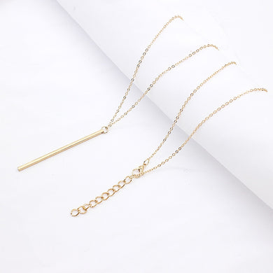 Simple long Stick Pendant Necklaces metal long Chain strip choker collana Kolye Bijoux Collares Mujer gargantilha Collier Femme